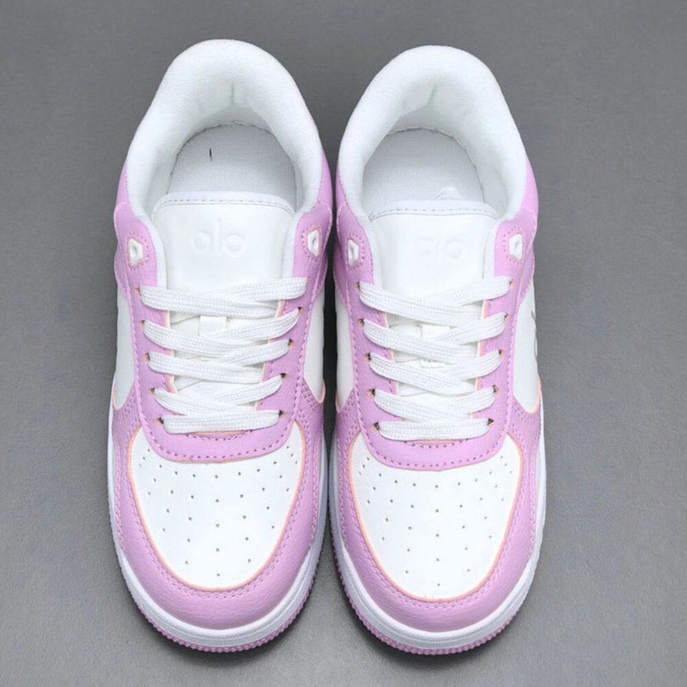 Alo Yoga Recovery Mode Low-Top Color-Blocked Sneakers In Pink And White
